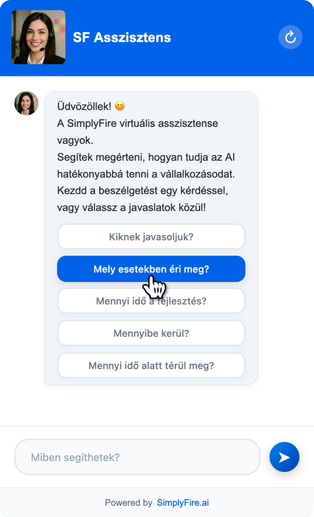 SimplyFire-Chat-Assistant-Chatbot-Welcome